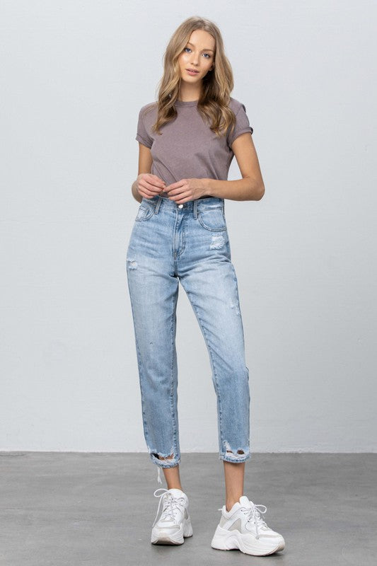 HIGH RISE TAPERED JEANS - Sleekdenim.com