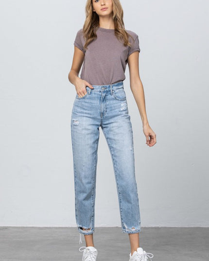 HIGH RISE TAPERED JEANS - Sleekdenim.com