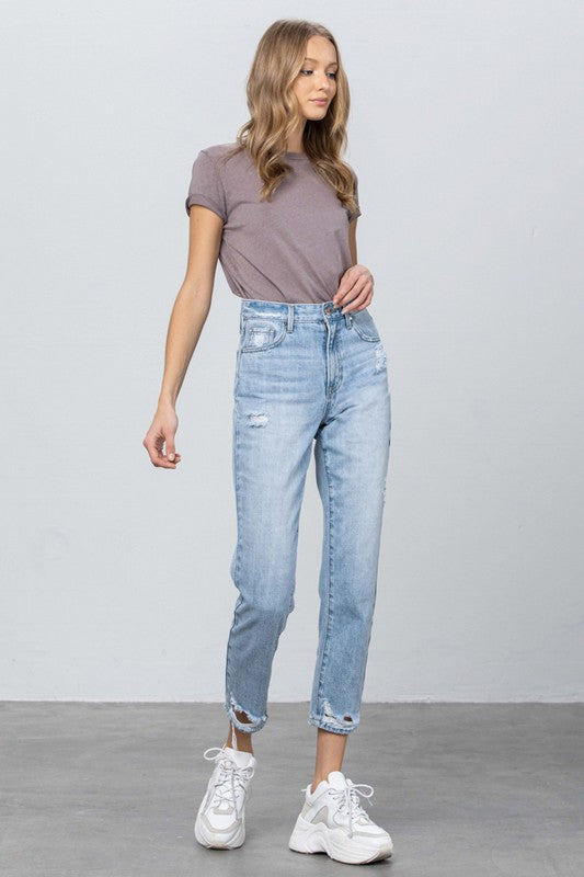 HIGH RISE TAPERED JEANS - Sleekdenim.com