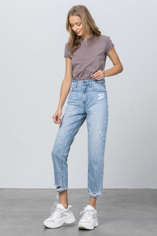 HIGH RISE TAPERED JEANS - Sleekdenim.com