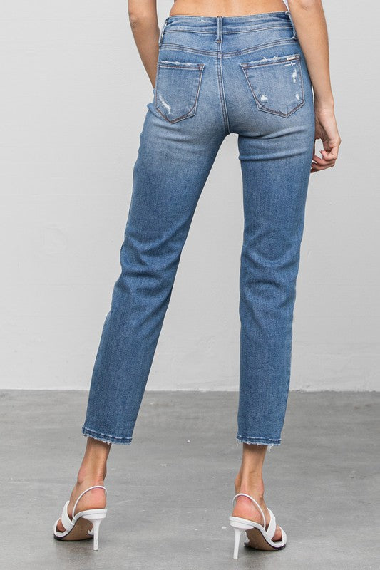 MID RISE SLIM GIRLFRIEND JEANS - Sleekdenim.com