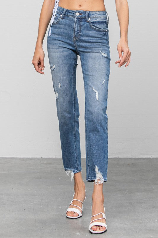 MID RISE SLIM GIRLFRIEND JEANS - Sleekdenim.com