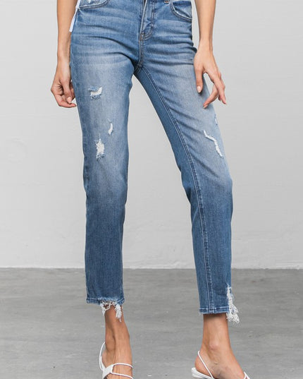 MID RISE SLIM GIRLFRIEND JEANS - Sleekdenim.com