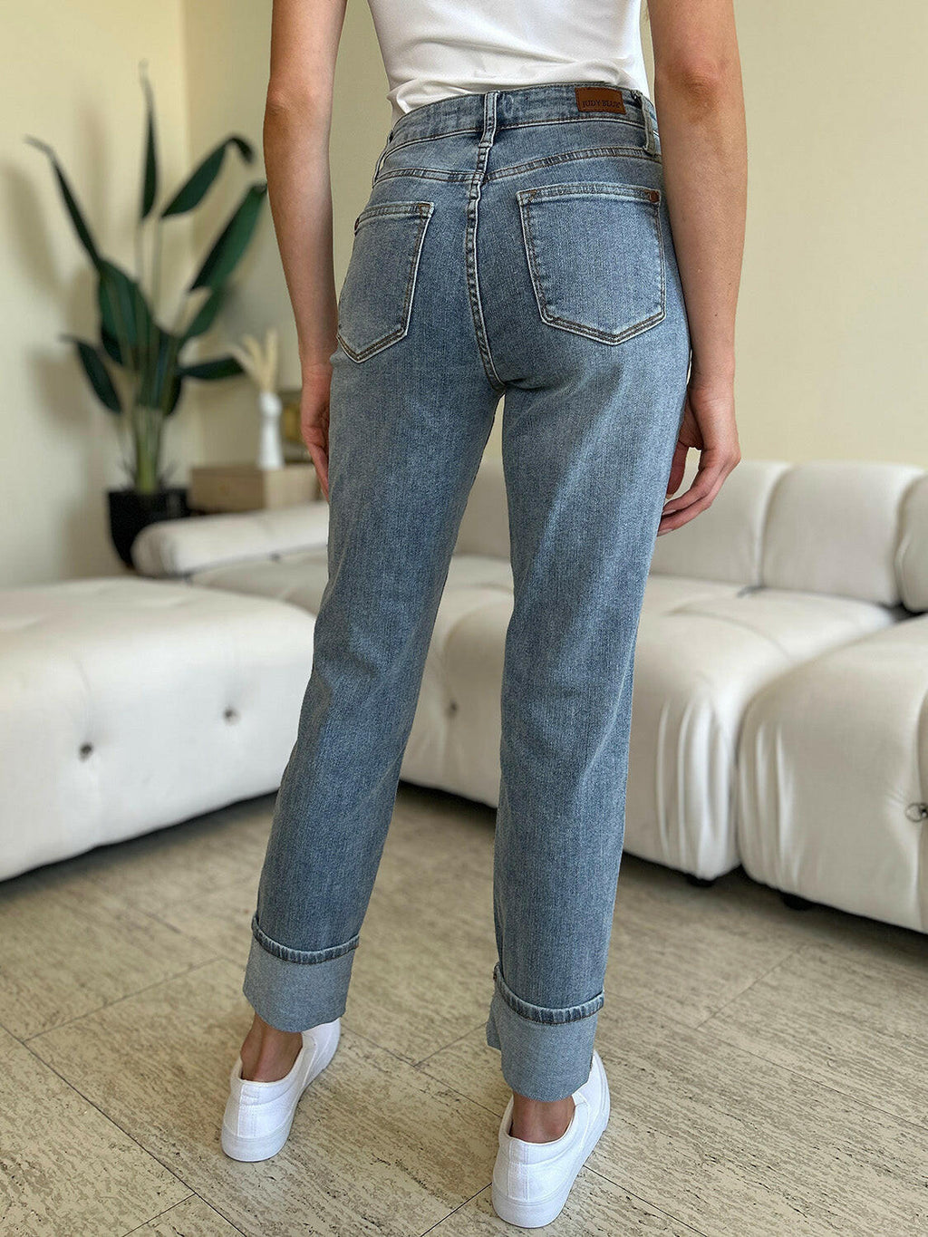 Judy Blue Full Size High Waist Cuff Hem Jeans | Sleekdenim.com