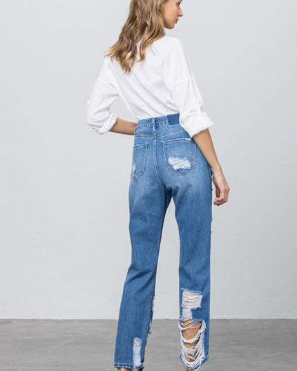HIGH RISE STRAIGHT JEANS - Sleekdenim.com