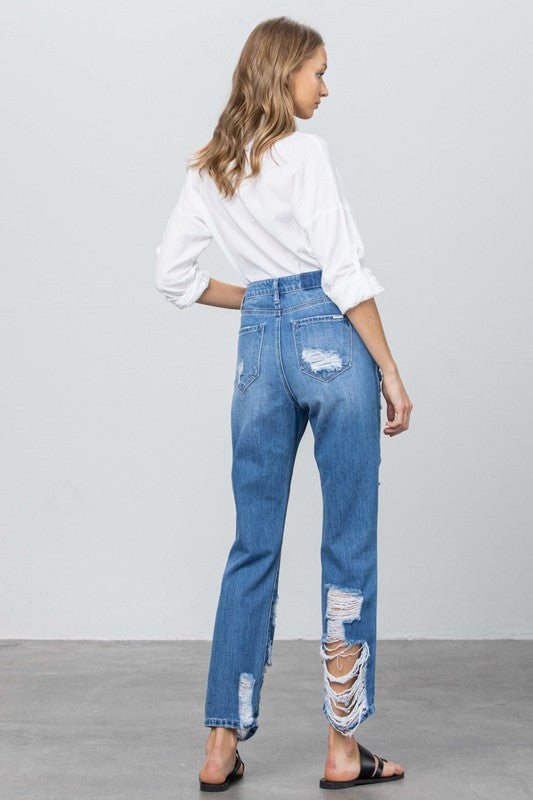 HIGH RISE STRAIGHT JEANS - Sleekdenim.com