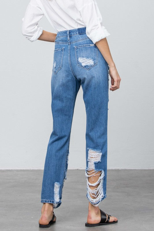 HIGH RISE STRAIGHT JEANS - Sleekdenim.com