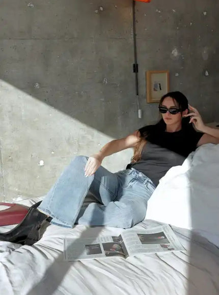 AT1024HFLM Mid Rise Holly Flare Jeans - Sleekdenim.com