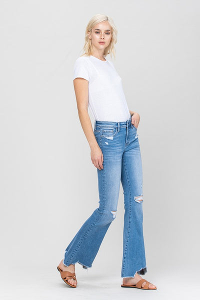 Mid-Rise Flare with Hem Detail | Sleekdenim.com