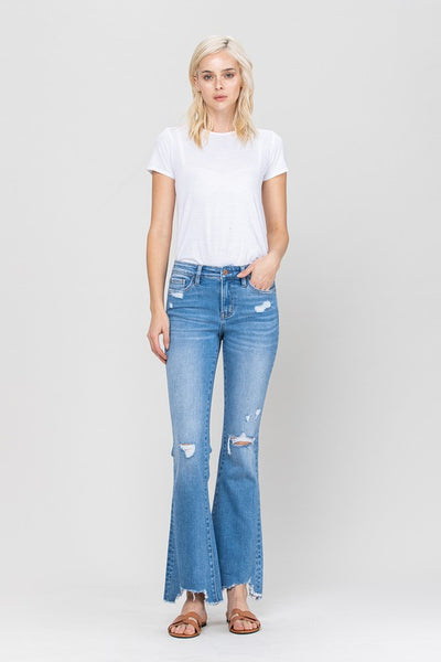 Mid-Rise Flare with Hem Detail | Sleekdenim.com