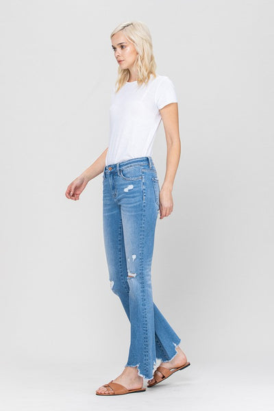 Mid-Rise Flare with Hem Detail | Sleekdenim.com