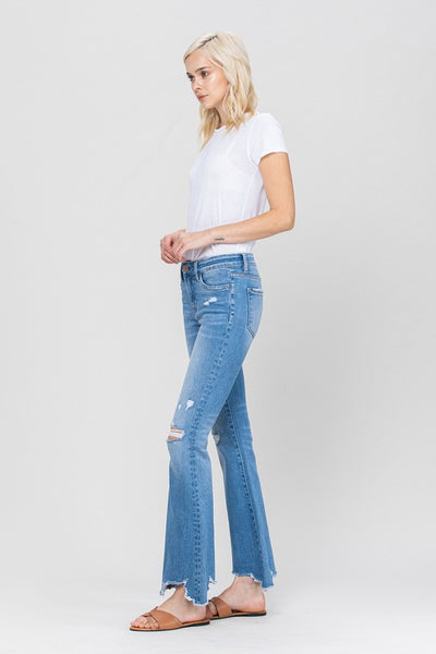 Mid-Rise Flare with Hem Detail | Sleekdenim.com