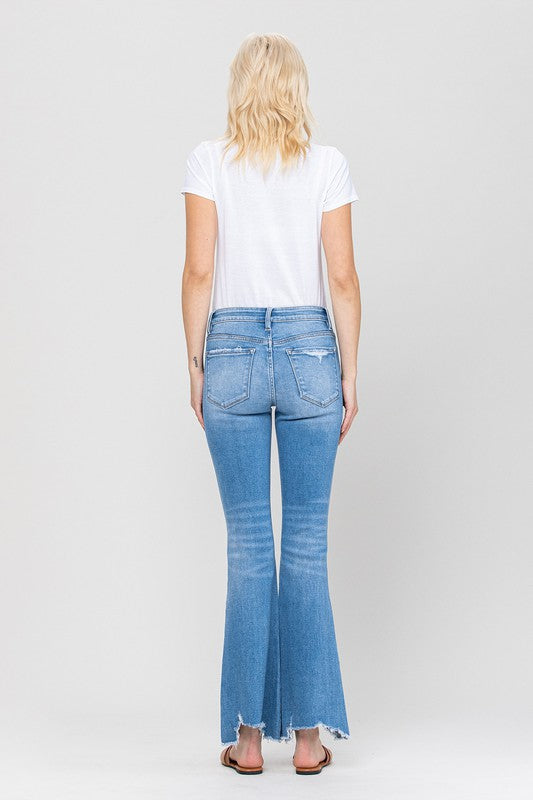 Mid-Rise Flare with Hem Detail | Sleekdenim.com