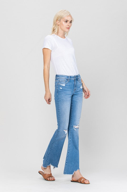 Mid-Rise Flare with Hem Detail | Sleekdenim.com