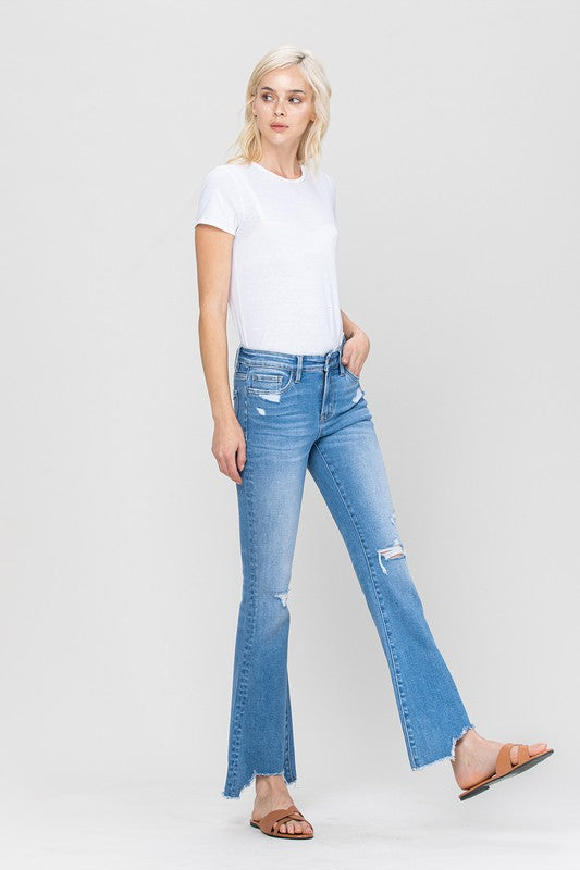 Mid-Rise Flare with Hem Detail | Sleekdenim.com