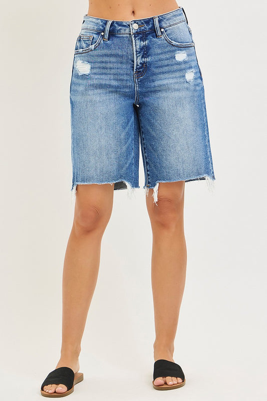 RISEN Tummy Control Mid Rise Slouchy Bermuda Shorts #RDS6345