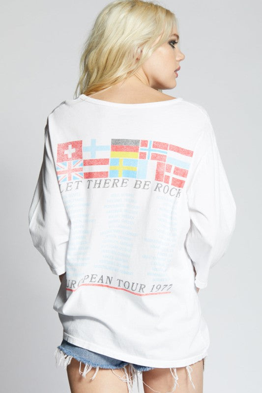 AC/DC Let There Be Rock 1977 Tour Vintage 3/4 Slee - Sleekdenim.com