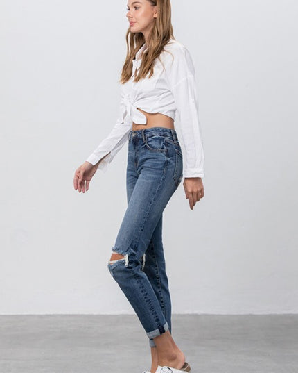 Ripped Boyfriend Jeans - Sleekdenim.com