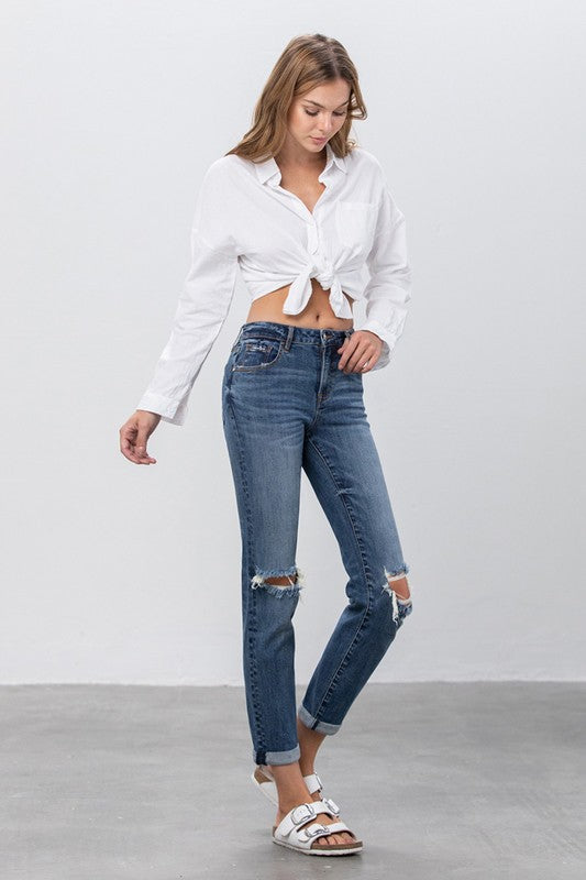 Ripped Boyfriend Jeans - Sleekdenim.com