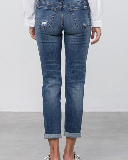 Ripped Boyfriend Jeans - Sleekdenim.com