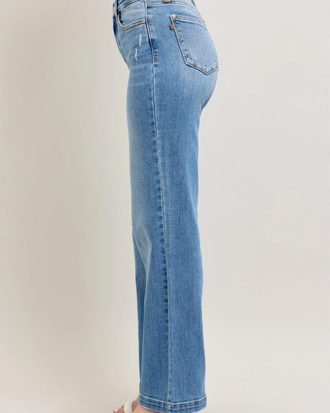 Judy Blue Full Size High Waist Straight Jeans Plus Size - Sleekdenim.com