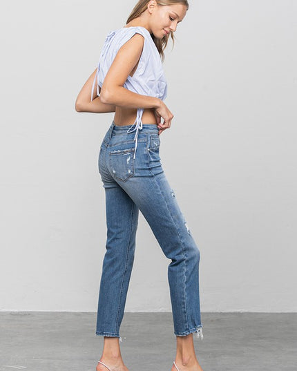 MID RISE SLIM GIRLFRIEND JEANS - Sleekdenim.com