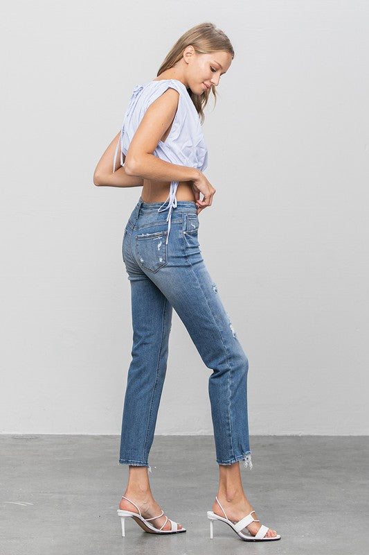 MID RISE SLIM GIRLFRIEND JEANS - Sleekdenim.com