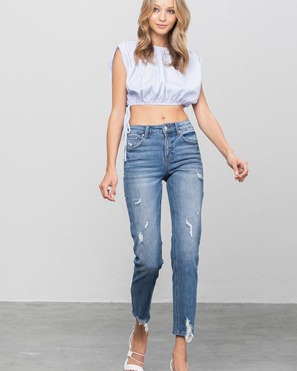 MID RISE SLIM GIRLFRIEND JEANS - Sleekdenim.com