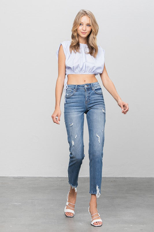 MID RISE SLIM GIRLFRIEND JEANS - Sleekdenim.com