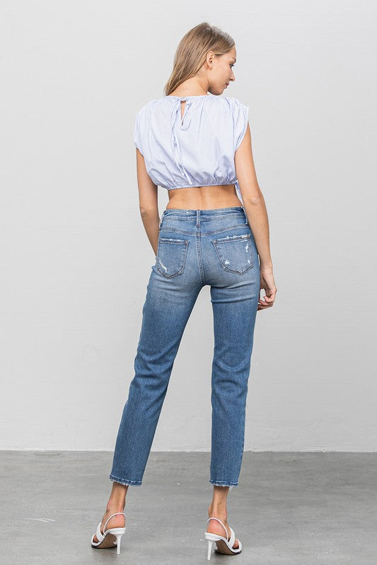 MID RISE SLIM GIRLFRIEND JEANS - Sleekdenim.com