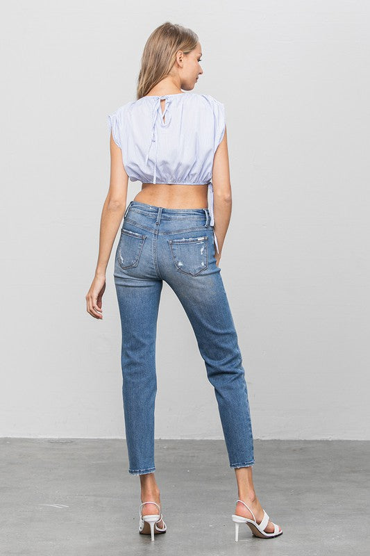 MID RISE SLIM GIRLFRIEND JEANS - Sleekdenim.com