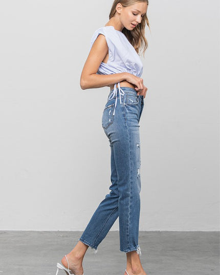 MID RISE SLIM GIRLFRIEND JEANS - Sleekdenim.com