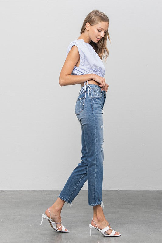 MID RISE SLIM GIRLFRIEND JEANS - Sleekdenim.com