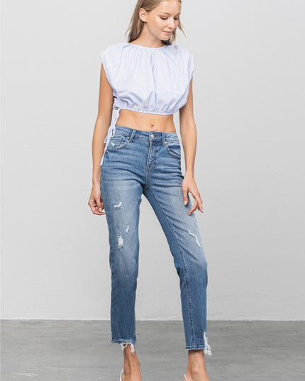 MID RISE SLIM GIRLFRIEND JEANS - Sleekdenim.com