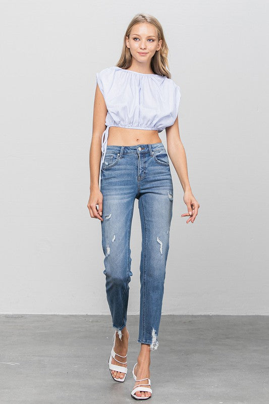 MID RISE SLIM GIRLFRIEND JEANS - Sleekdenim.com