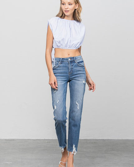 MID RISE SLIM GIRLFRIEND JEANS - Sleekdenim.com