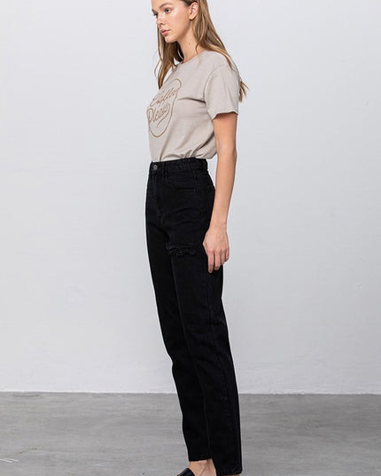 JADON RIPPED MOM JEANS - Sleekdenim.com