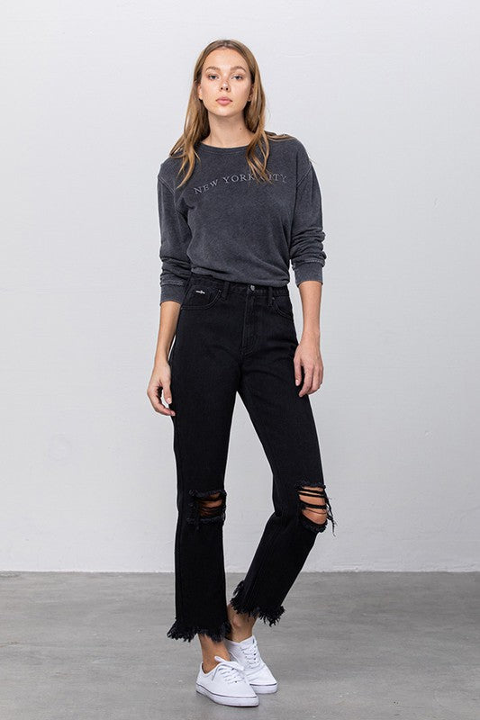 DESTROYED STRAIGHT JEANS | Sleekdenim.com