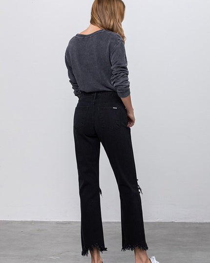 DESTROYED STRAIGHT JEANS - Sleekdenim.com