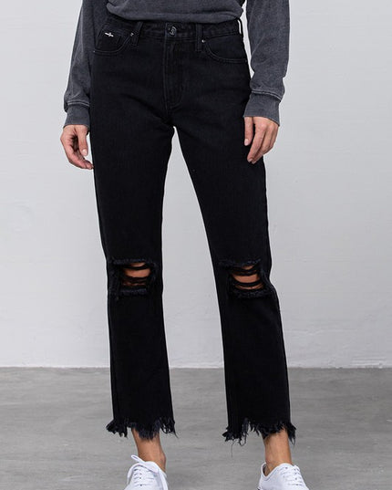 DESTROYED STRAIGHT JEANS - Sleekdenim.com