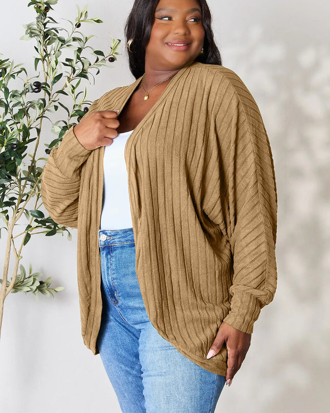 Basic Bae Full Size Ribbed Cocoon Cardigan - Sleekdenim.com