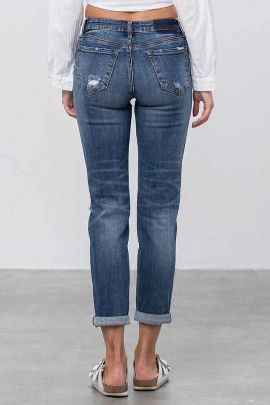MID-RISE SLIM BOYFRIEND JEANS - Sleekdenim.com