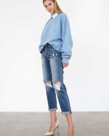 HIGH RISE GIRLFRIEND JEANS - Sleekdenim.com