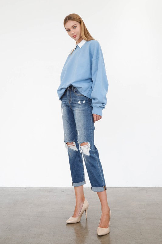 HIGH RISE GIRLFRIEND JEANS - Sleekdenim.com
