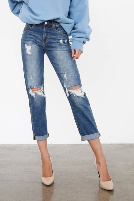 HIGH RISE GIRLFRIEND JEANS - Sleekdenim.com