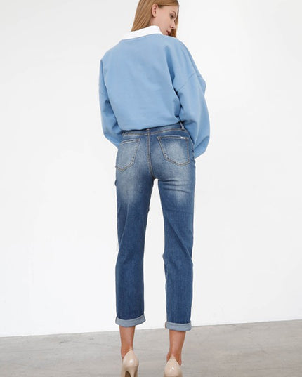 HIGH RISE GIRLFRIEND JEANS - Sleekdenim.com