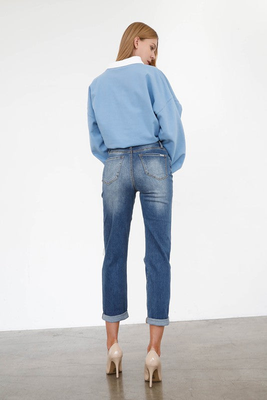 HIGH RISE GIRLFRIEND JEANS - Sleekdenim.com