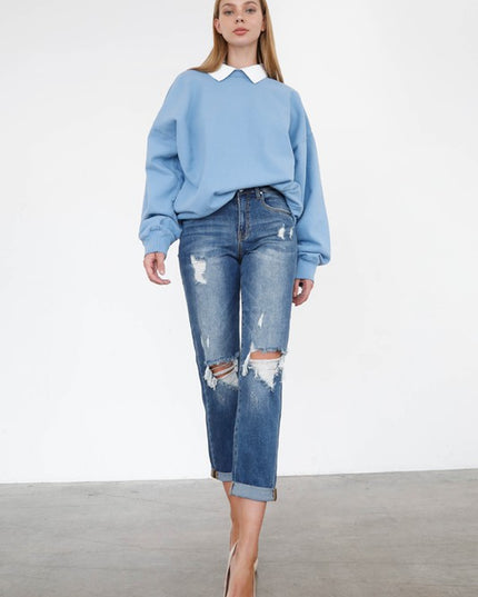 HIGH RISE GIRLFRIEND JEANS - Sleekdenim.com