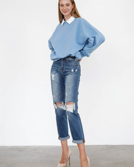 HIGH RISE GIRLFRIEND JEANS - Sleekdenim.com