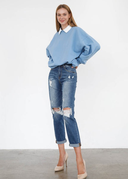 HIGH RISE GIRLFRIEND JEANS - Sleekdenim.com